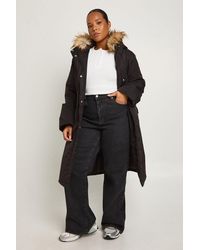 Boohoo - Plus Faux Fur Trim Detail Parka - Lyst