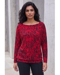Roman - Abstract Print Banded Hem Top - Lyst