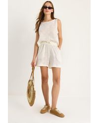 Bianco Lucci - Short High Waist Two-Piece Coord Set With Button Closure - Lyst
