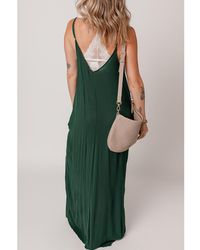 Azura Exchange - Duffel Spaghetti-Träger Taschen Maxi-Kleid Mit Lässigem Schnitt - Lyst