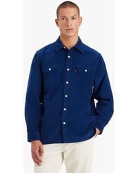 Levi's - Jackson Worker Corduroy Overshirt In Donkerblauw - Lyst