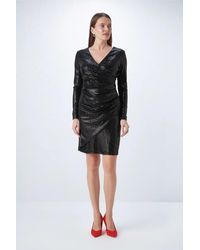 GUSTO - Sequinned Wrap Dress - Lyst