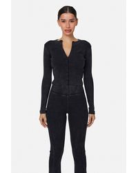 Good For Nothing - Ribbed Buttoned Long Sleeve Tee - Lyst