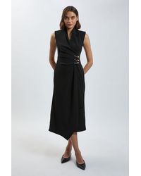 Karen Millen - Petite Trim Tailored Midi Pencil Dress - Lyst