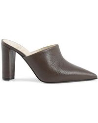 Versace 19.69 Abbigliamento Sportivo - 19V69 Mule Sandal Dark Leya90 Crazy Grain Argilla Leather - Lyst