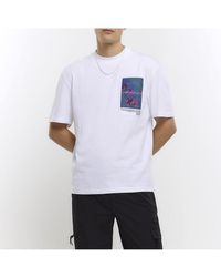 River Island - T-Shirt Regular Fit Graphic Cotton - Lyst