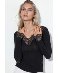 Busem - Long-Sleeve Lace V-Neck Top - Lyst