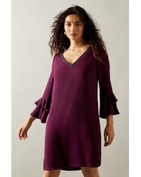 Wallis - Occasion Embellished Ruffle Shift Dress - Lyst