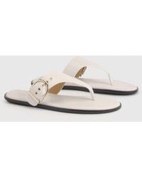 Boohoo - Flip Flop Buckle Toe Post Flops - Lyst