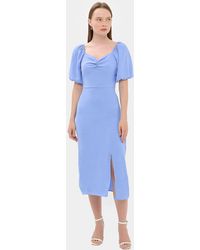 Hiccup - Sweetheart Neck Midi Dress With A Side Slit - Lyst