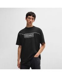 HUGO - Noideryo T-shirt Met Kettingsteek Logo In Zwart - Lyst
