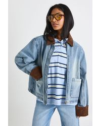 Boohoo - Denim Barn Jacket - Lyst