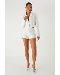 MissPap - Diamante Embellished Micro Shorts - Lyst