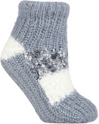 Elle - 1 Pair Ladies Sherpa Lined Slipper Socks - Lyst