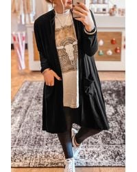 Azura Exchange - Langwerpige Gehaakte Cardigan Relaxte Pasvorm - Lyst