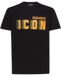 DSquared² - Cool Fit Oranje Blur Icon Logo Zwart T-shirt - Lyst