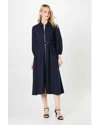 PRINCIPLES - Chunky Zip Front Midi Dress - Lyst