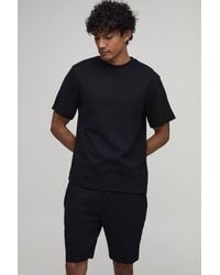 BoohooMAN - Regular Fit Waffle T-Shirt & Shorts Set - Lyst