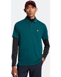 Lyle & Scott - Golf Collar Logo Technical Polo Shirt - Lyst
