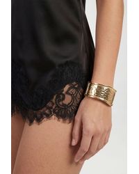 Boohoo - Hammered Abstract Snap Bangle - Lyst