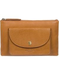 Conkca - 'Treasure' Dark Leather Clutch Bag - Lyst