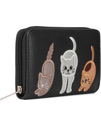 Woodland Leathers - Rfid Zip Around Purse – Cat Applique Wallet - Lyst