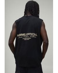 BoohooMAN - Oversized Homme Rubber Print Tank - Lyst
