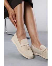 Where's That From - Wheres 'Charming' Slip On Suede Loafers Metal Trim Tassel - Lyst
