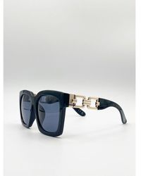 SVNX - Oversized Sunglasses With Chain Detail - Lyst