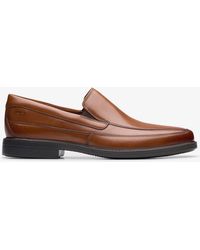 Clarks - Cosgrove Free Dark Tan Leather Shoes - Lyst