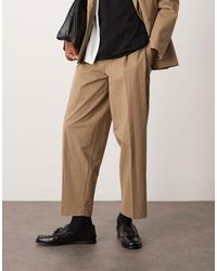 ASOS - Oversized Tapered Front Pleat Suit Trousers - Lyst