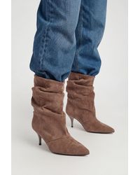 Boohoo - Slouchy Ruched Ankle Boots - Lyst