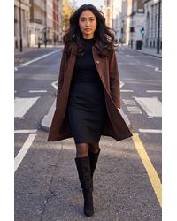 Roman - Petite Collared Button Front Coat - Lyst