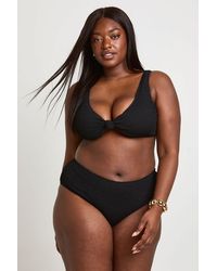 Boohoo - Plus Crinkle Knot Top & High Waist Bikini - Lyst