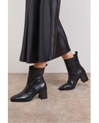 Oasis - Lauren Leather Block Mid Heel Chelsea Boot - Lyst