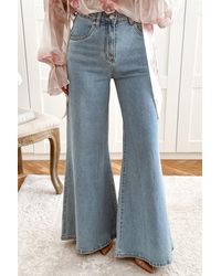 Everyday the Label - Wide Leg Denim Jeans - Lyst