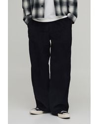 BoohooMAN - Baggy Cord Woven Tab Trousers - Lyst