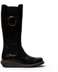 Fly London - Leather Knee-High Long Boots - Lyst