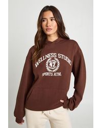 Boohoo - Wellness Studio Printed Oversized Hoodie - Lyst