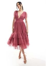 LACE & BEADS - Bridesmaid Madison Midi Dress - Lyst