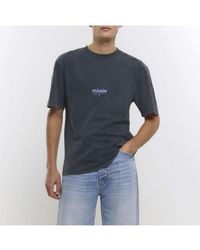 River Island - T-Shirt Regular Fit Graphic Print Cotton - Lyst