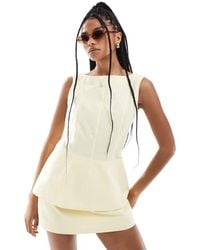 ASOS - Linen Blend Longline Fitted Top - Lyst