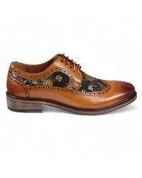 Justin Reess - Leather Floral Print Brogue Dress Shoes - Lyst