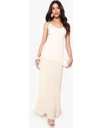 Boohoo - Dropped Waist Pleated Maxi Dress - Lyst