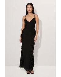 MissPap - Ruffle Detail Open Back Maxi Dress - Lyst