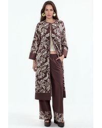 Msn-Collection - Floral Tunic And Wide-Leg Pants Set - Lyst