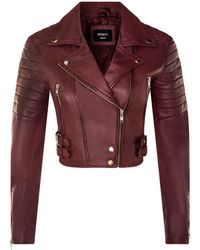 Infinity Leather - Brando Cropped Jacket-Longtown - Lyst