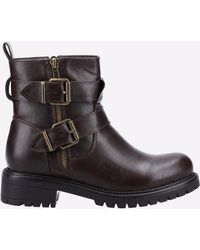 Divaz - Sarah Vegan Zip Biker Boots - Lyst