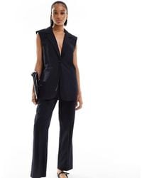 ASOS - Design Tailored Belted Trouser With Linen - Lyst