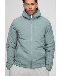 BoohooMAN - Regular Fit Hooded Crinkle Peached Nylon Jacket - Lyst
